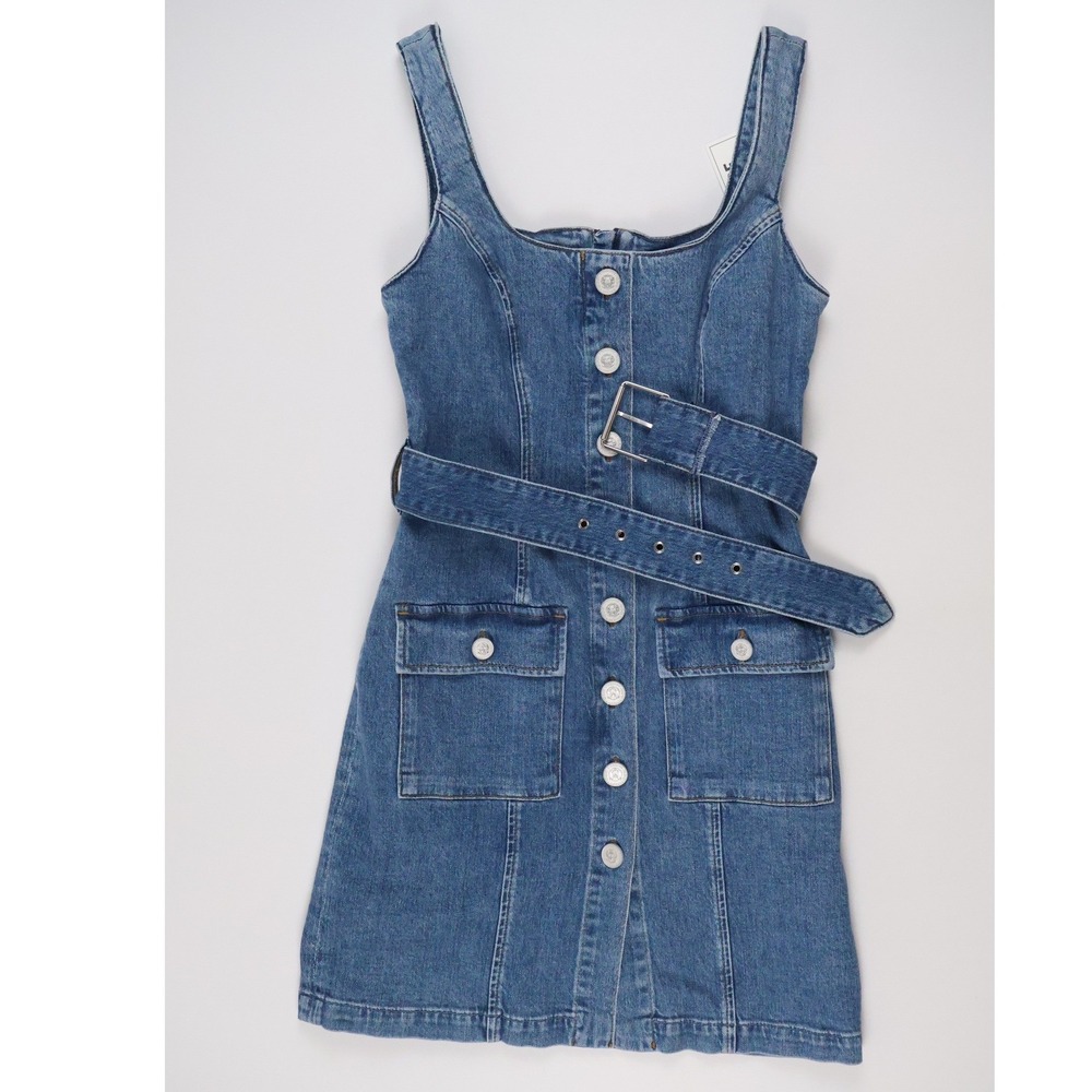 L'AGENCE Denim Dress Ensenada Midy Button Front Blue Size 2 NWT MSRP $395